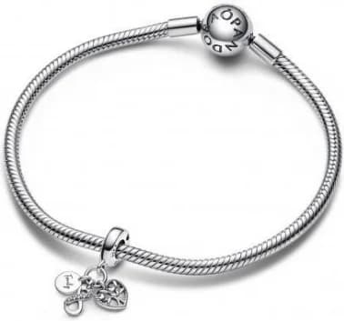 Charm Pandora triple infini famille argenté vue 3