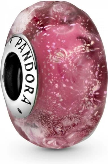 Pandora Moments Pink Wavy Fantasy Murano Glass Pandora Charm 925/1000 Silver