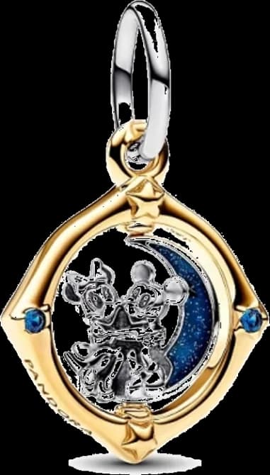 Disney X Pandora Mickey & Minnie Swirling Moon Pendant Charm