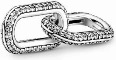 Double Link Pavé argent métallique Pandora ME