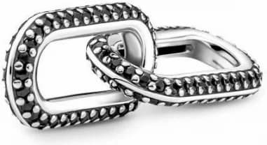 Double Link Pavé noir métallique Pandora ME
