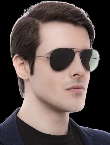 Lunettes de soleil Ray-Ban Aviator RB3025 9190/31 métal gris mat G-15 vue 3