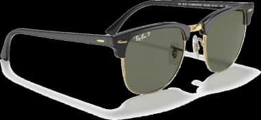 Lunettes de soleil Ray-Ban Clubmaster RB3016 901/58 noir polarisés vue 2