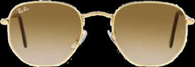 Lunettes de soleil Ray-Ban Hexagonal Flat Lenses RB3548 001/51 marron dégradés vue 3