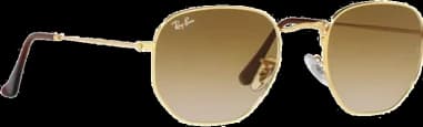 Lunettes de soleil Ray-Ban Hexagonal Flat Lenses RB3548 001/51 marron dégradés vue 2