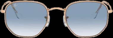 Ray-Ban Hexagonal Flat Lenses RB3548 9202/3F Gold rose Blue Gradient Sunglasses vue 4