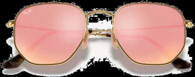 Ray-Ban Hexagonal Flat Lenses RB3548N 001/Z2 Flash Copper Sunglasses vue 3