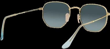Lunettes de soleil Ray-Ban Hexagonal Flat Lenses RB3548N 9123/3M doré or bleu dégradés vue 2