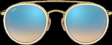 Ray-Ban Round Double Bridge Sunglasses RB3647N 001/40 Gradient Mirror Lenses vue 2