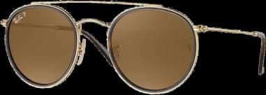 Lunettes de soleil Ray-Ban Round Double Bridge RB3647N 001/57 Or polarisés