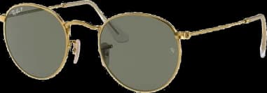 Lunettes de soleil Ray-Ban Round Metal RB3447 001/58 mat dorés vert polarisés