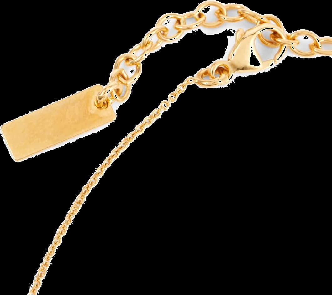 Saint Laurent Gold-Tone Metal Chain Necklace with Heart Pendant vue 3
