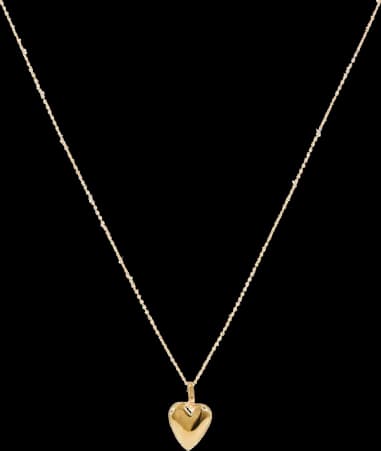 Saint Laurent chain necklace in gold metal with heart pendant