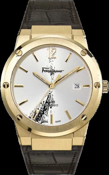 Montre Salvatore Ferragamo SFDT00419 en Acier et Bracelet Cuir Marron