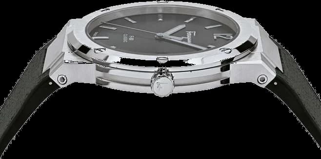 Salvatore Ferragamo SFDT00619 Stainless Steel and Black Silicone Watch vue 4
