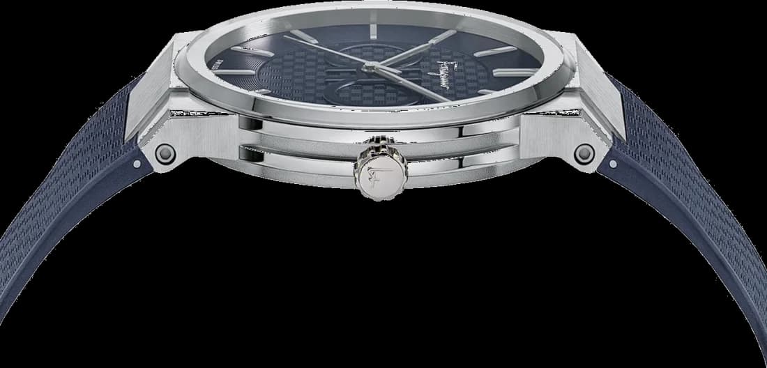 Salvatore Ferragamo SFHP00120 Stainless Steel and Blue Silicone Watch vue 4