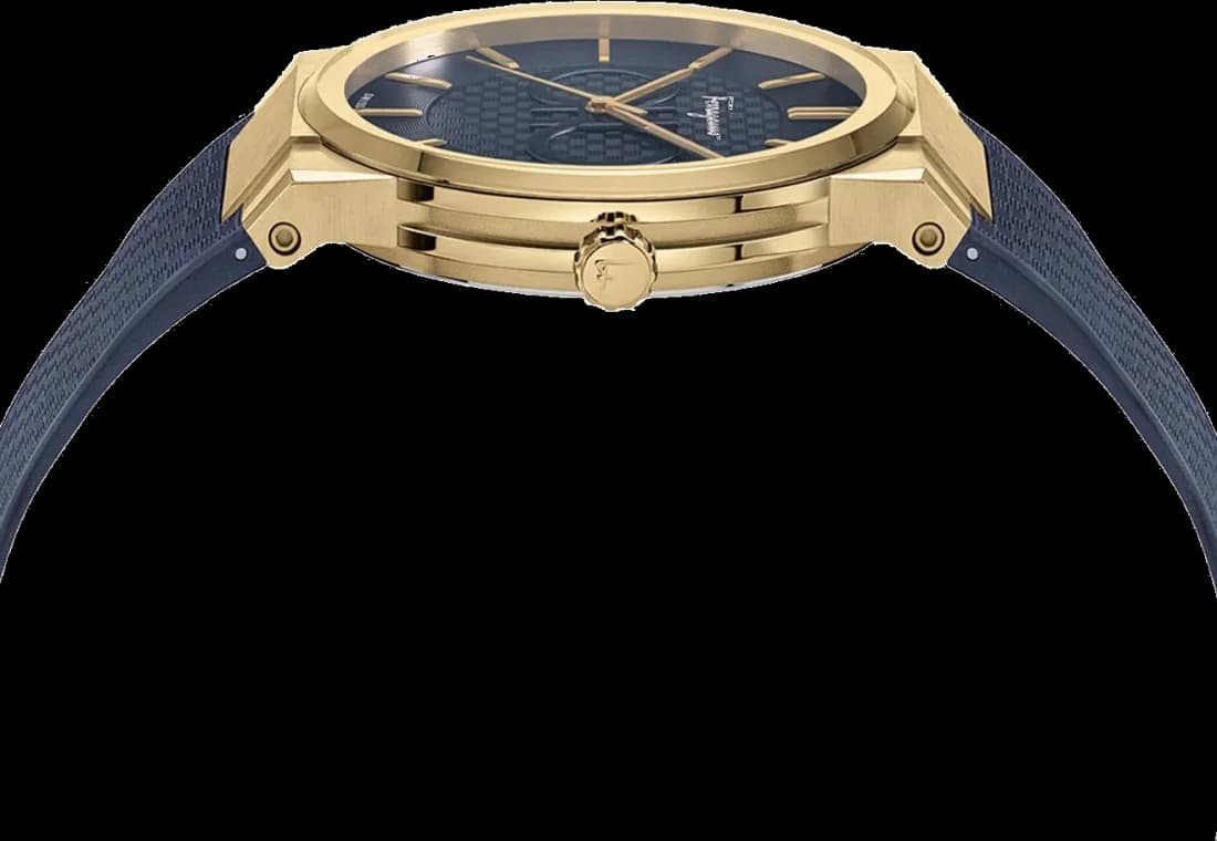 Montre Salvatore Ferragamo SFHP00220 en Acier Doré et Silicone Bleu vue 4