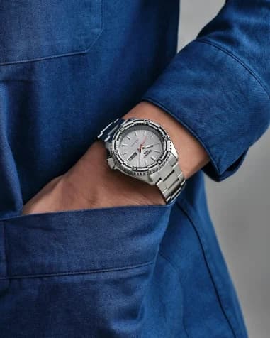 Montre Seiko SRPK09K1 homme verso boîtier argent