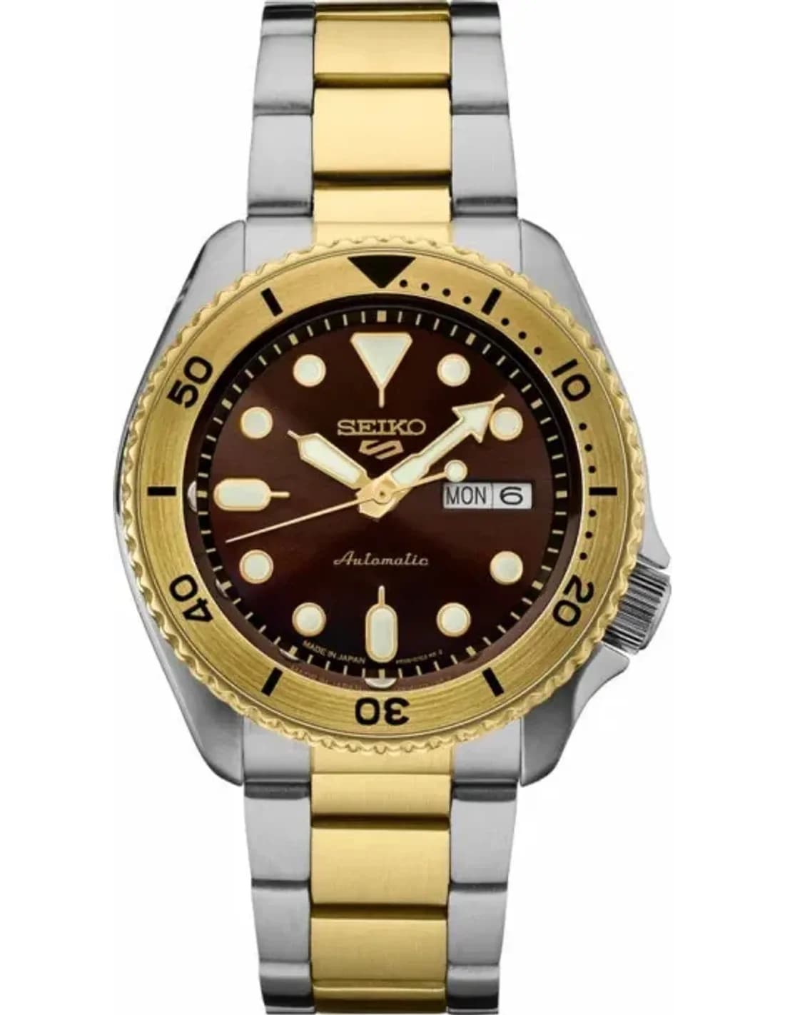 Seiko SRPK24 vue de côté, bracelet acier