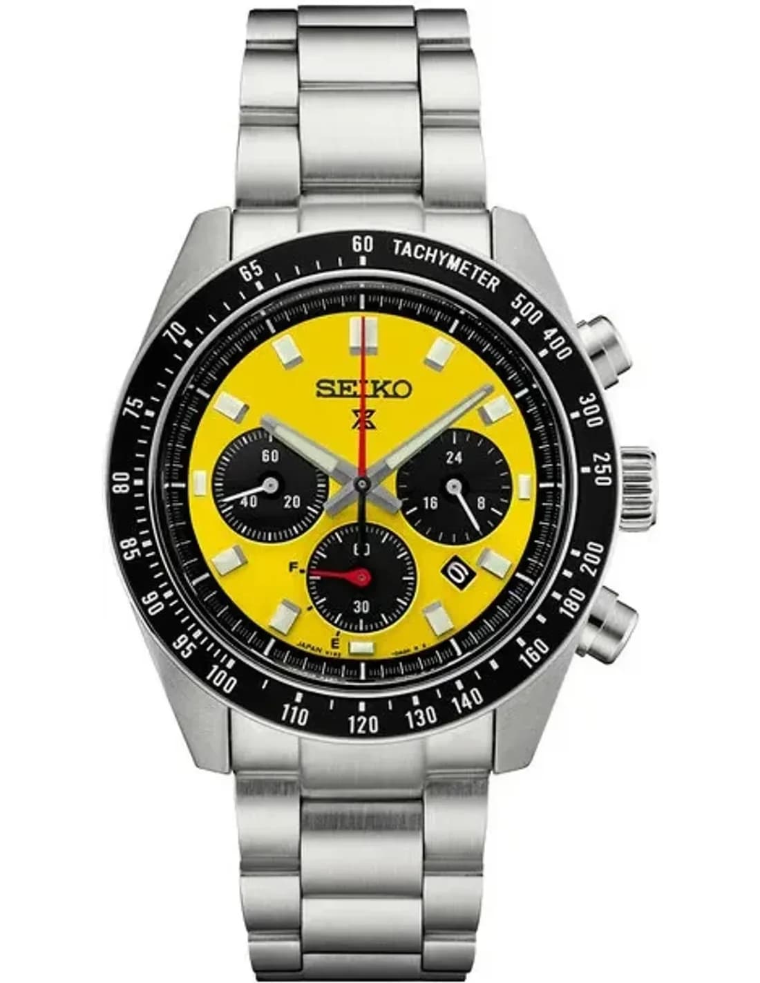 Seiko SSC929 vue de côté, bracelet acier