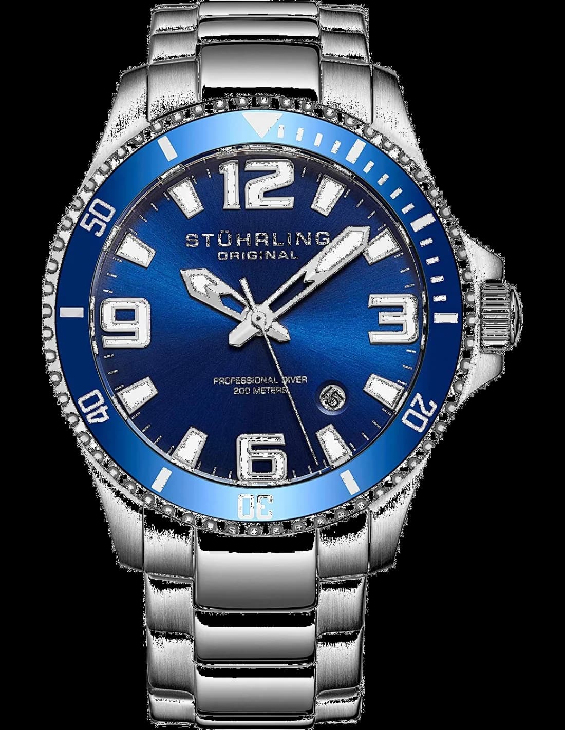 Stuhrling Original Aquadiver 395.33U16 Silver Men's Watch vue 2