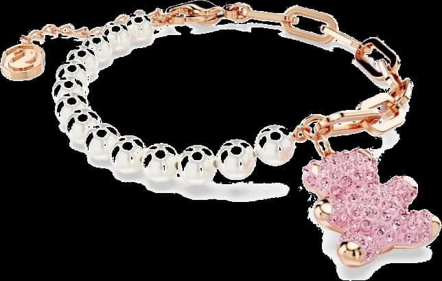 Swarovski 5669169 Teddy Bear Bracelet in Rose Gold with Pearl Embellishment vue 4