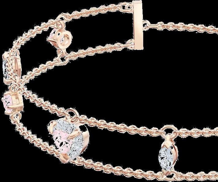 One Swarovski 5446304 Adjustable Bracelet White and Pink Crystals Rose Gold Plated vue 4