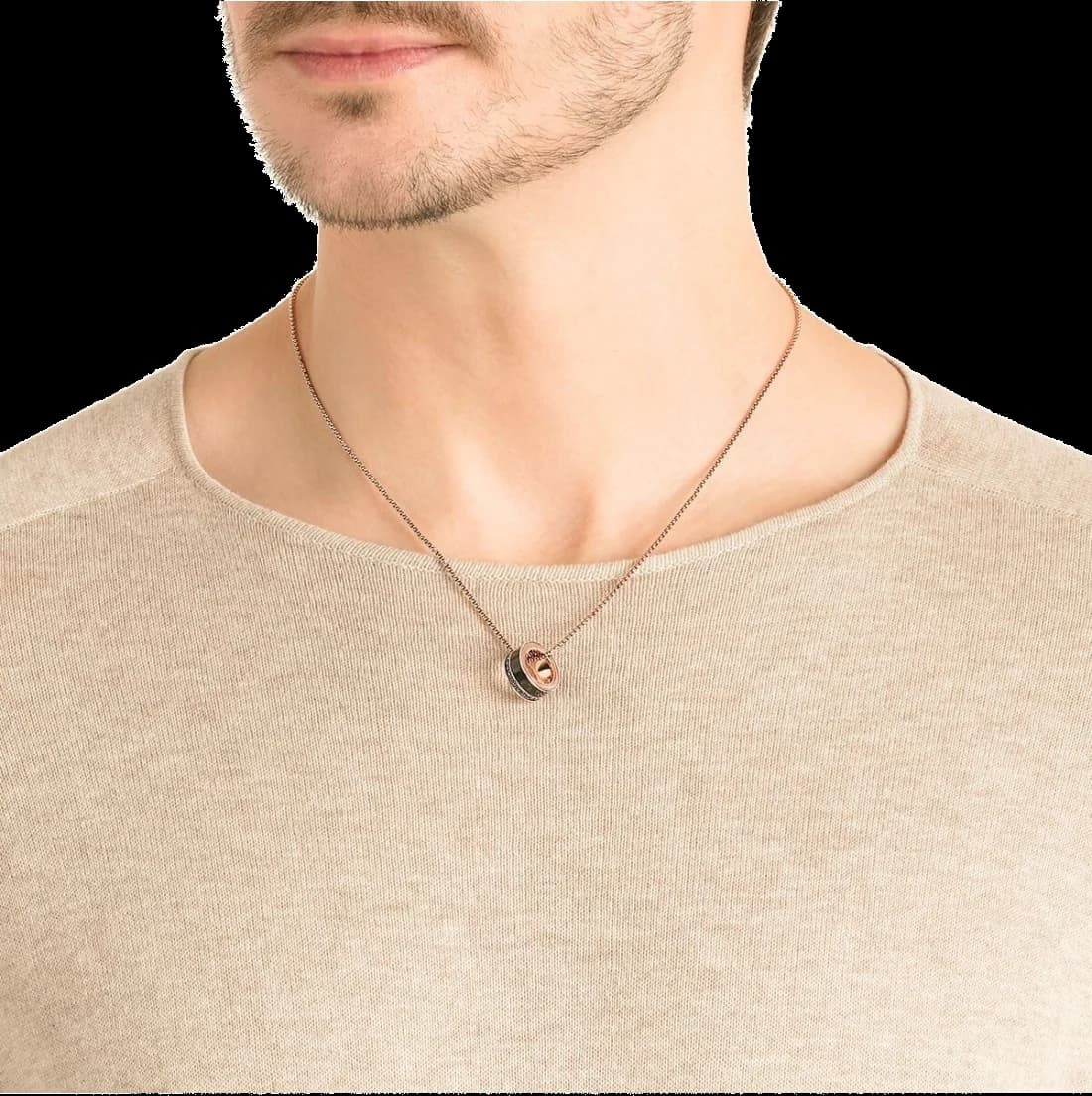 Swarovski Alto 5427127 Rose Gold Plated Necklace with Carbon Fibre Effect Pendant and Crystals vue 4
