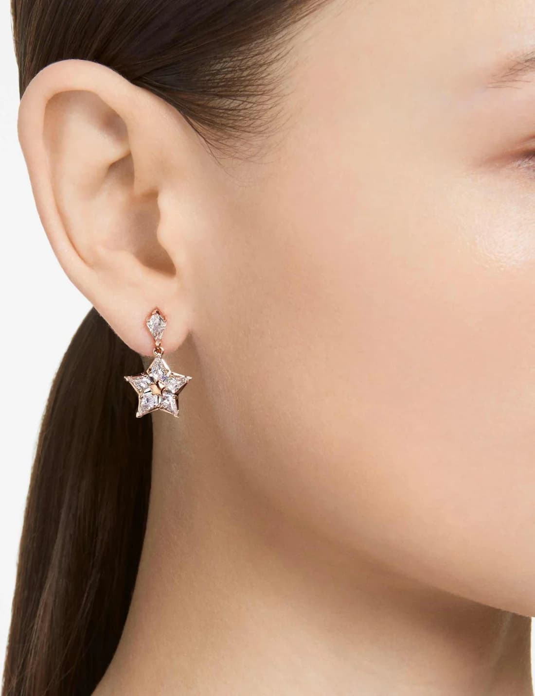 Swarovski Stella 5645466 Star Rose Gold-Plated Stone Earrings vue 5