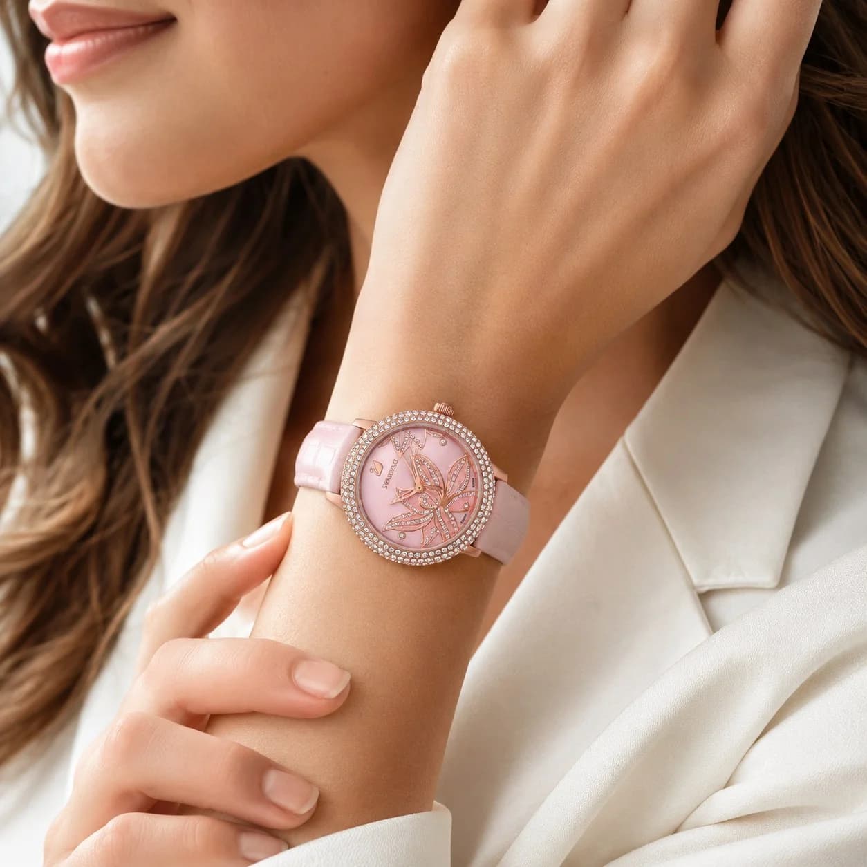 Montre Swarovski 5575217 femme détail cadran rose