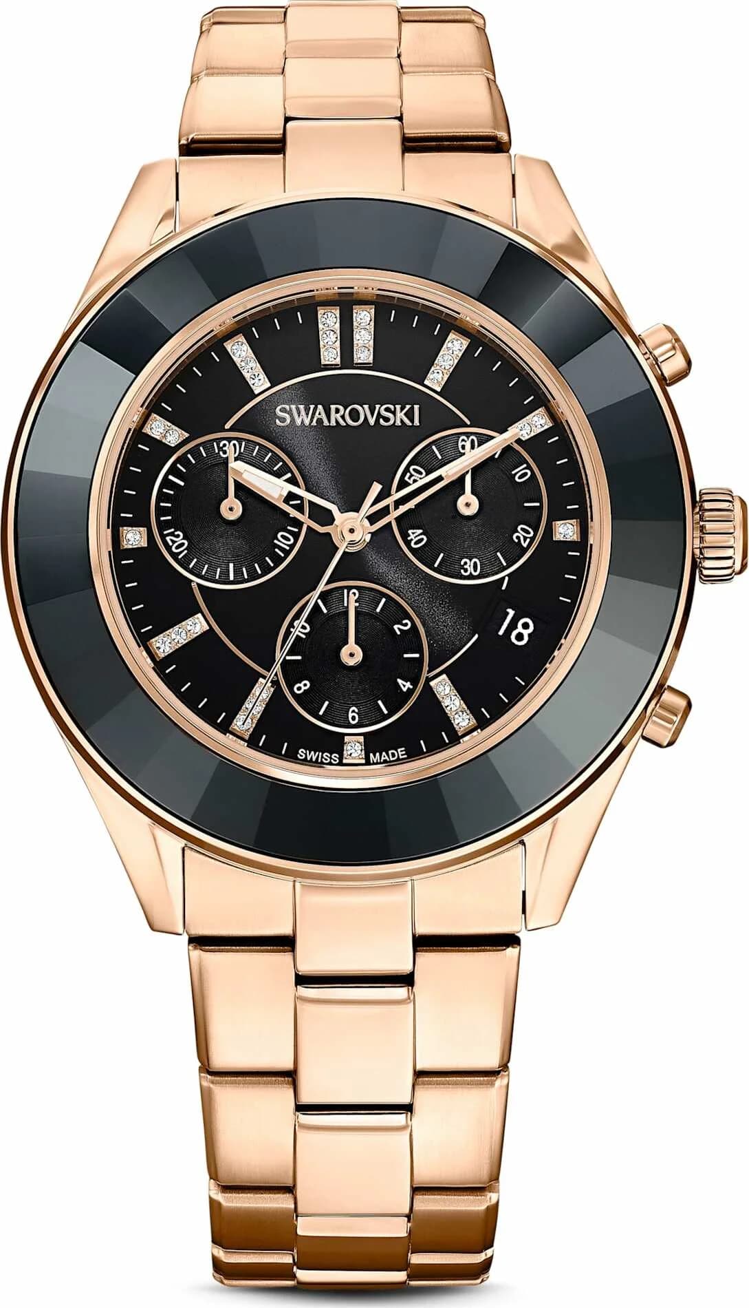 Montre Swarovski Octea Lux Sport 5610478 chronomètre bracelet métal or rose vue 2
