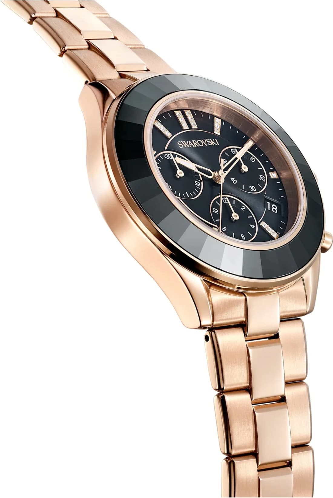 Montre Swarovski Octea Lux Sport 5610478 chronomètre bracelet métal or rose vue 5