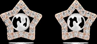 Boucles d'oreilles Swarovski Stella étoile blanche sertie de cristaux et perle