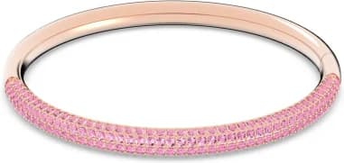 Bracelet Jonc Swarovski pierres Rose PVD doré rose