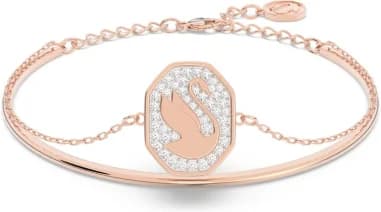 Bracelet Jonc Swarovski Signum Cygne Blanc Plaqué or rose