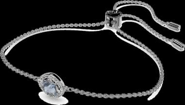Bracelet Swarovski Angélique 5662141 coupe carré bleu rhodié vue 2