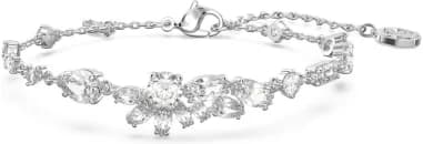 Bracelet Swarovski Gema Coupes mixtes Fleur Blanc Rhodié