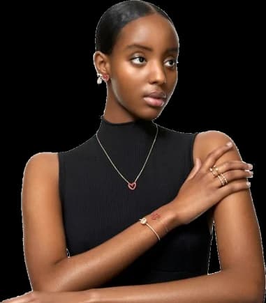 Swarovski Millenia bangle bracelet in rhodium-plated metal vue 3
