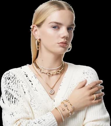 Swarovski Millenia bangle bracelet in rhodium-plated metal vue 4