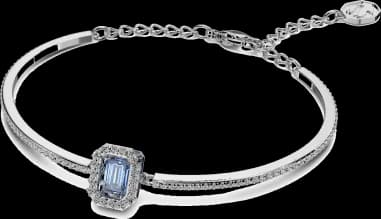 Swarovski Millenia bangle bracelet in rhodium-plated metal vue 3