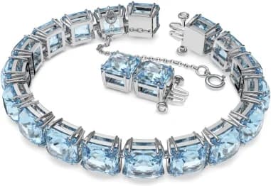 Swarovski Millenia 5614924 Square-Cut Blue Crystal Rhodium-Plated Bracelet vue 2