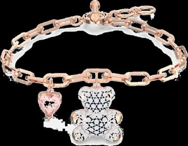 Swarovski Teddy bear bracelet in rose gold-plated metal vue 5