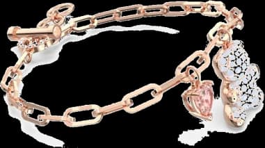 Swarovski Teddy bear bracelet in rose gold-plated metal vue 2