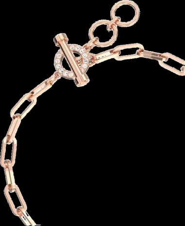 Swarovski Teddy bear bracelet in rose gold-plated metal vue 3