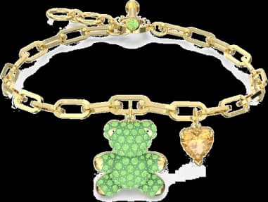 Swarovski Teddy bear bracelet in rose gold-plated metal vue 5