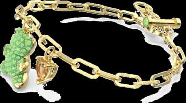 Swarovski Teddy bear bracelet in rose gold-plated metal vue 3