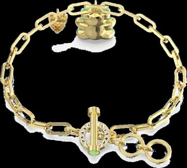 Swarovski Teddy bear bracelet in rose gold-plated metal vue 4