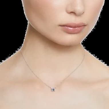 Collier Swarovski Attract solitaire carré en métal rhodié vue 4