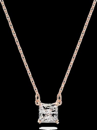Collier Swarovski Attract solitaire carré en métal rhodié vue 5