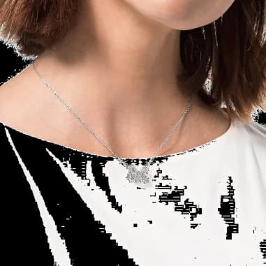 Swarovski Dancing Swan necklace swan pendant in rhodium-plated metal vue 3